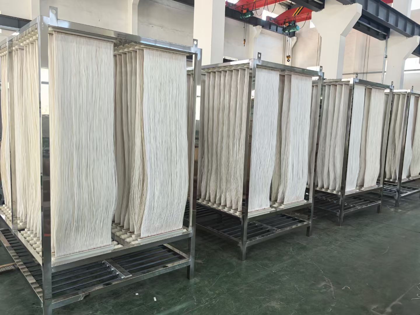 MBR membrane panel drying racks